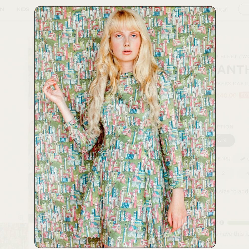 Samantha Pleet Passion Dress - Castle Print - Size 8